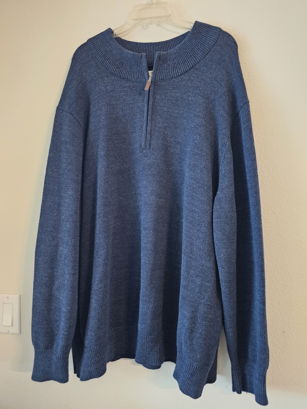 Men's Quarter-Zip Knit Sweater - Blue